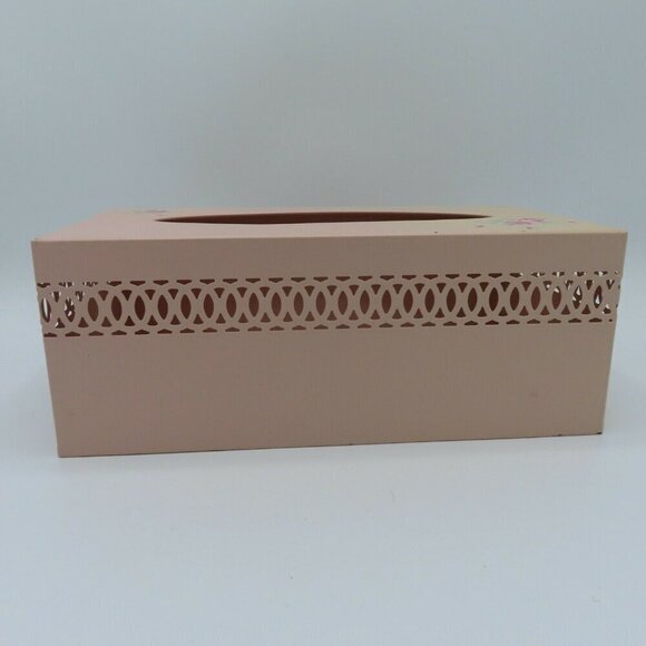 Simply Shabby Chic Tissue Box Cover Pink Rose Flower Floral Metal Rachel Ashwell - Picture 5 of 10